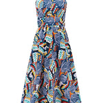 Ruched Printed Halter Neck Dress