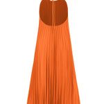 Pleated Halter Neck Sleeveless Dress