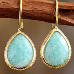 Handmade Natural Stone Teardrop Earrings