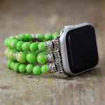 Synthetic Imperial Jasper Beaded Watchband Bracelet