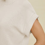 Double Take Full Size Mock Neck Short Sleeve Sweater