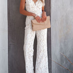 Lace V-Neck Spaghetti Strap Jumpsuit