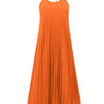 Pleated Halter Neck Sleeveless Dress