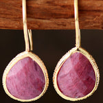 Handmade Natural Stone Teardrop Earrings