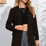 Lapel Neck Long Sleeve Blazer with Pockets