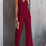 Lace V-Neck Spaghetti Strap Jumpsuit