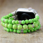 Synthetic Imperial Jasper Beaded Watchband Bracelet