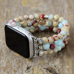 Synthetic Imperial Jasper Beaded Watchband Bracelet