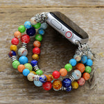 Synthetic Imperial Jasper Beaded Watchband Bracelet