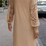 Open Front Lace Lantern Sleeve Cover-Up