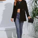 Lapel Neck Long Sleeve Blazer with Pockets