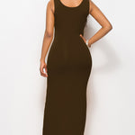 Scoop Neck Wide Strap Maxi Dress