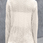 Eyelet Roll-Tab Sleeve Cardigan