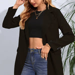 Lapel Neck Long Sleeve Blazer with Pockets