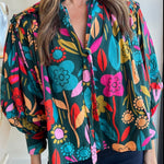 Printed Lantern Sleeve Blouse