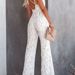 Lace V-Neck Spaghetti Strap Jumpsuit