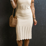 Scoop Neck Wide Strap Knit Dress