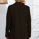 Lapel Neck Long Sleeve Blazer with Pockets