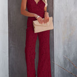 Lace V-Neck Spaghetti Strap Jumpsuit