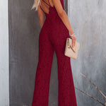 Lace V-Neck Spaghetti Strap Jumpsuit