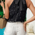 Applique Tied Grecian Neck Tank