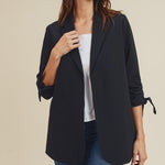 Pre Order Black RUCHED SLEEVE JACKET