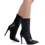 MICAH POINTED STILETTO HIGH ANKLE BOOTS