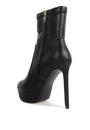 Rossetti Stretch Pu High Heeled Ankle Boot