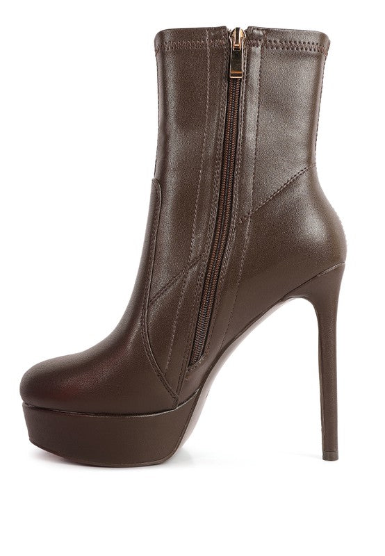 Rossetti Stretch Pu High Heeled Ankle Boot