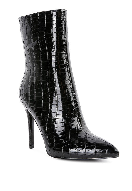 Momoa Patent Pu High Heeled Ankle Boot
