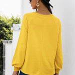 Round Neck Raglan Sleeve Sweatshirt