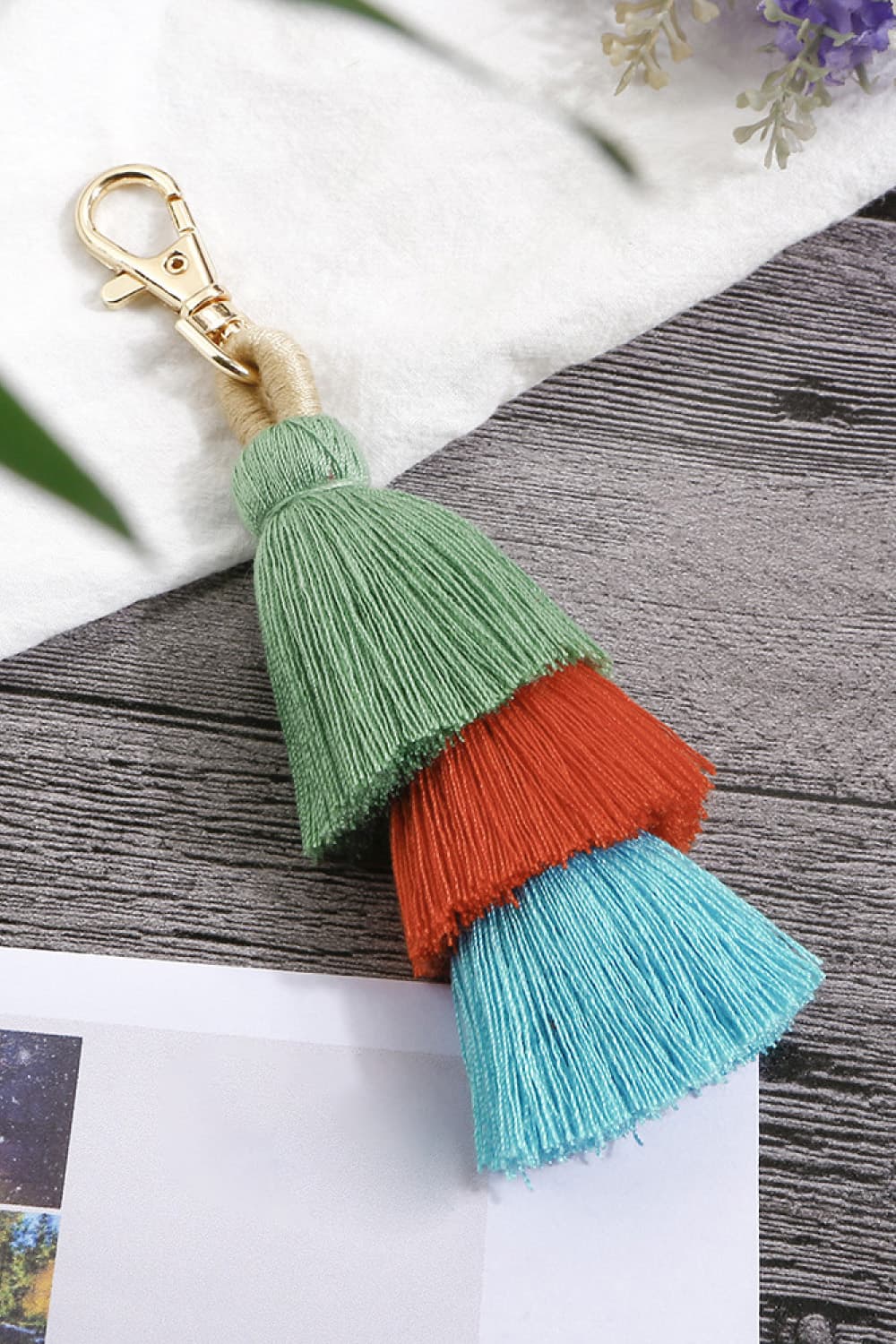 Layered Tassel Keychain