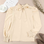 Mock Neck Puff Sleeve Blouse