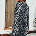 Double Take Printed Open Front Longline Cardigan