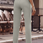 Ankle-Length Straight Leg Pants with Pockets