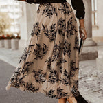 Embroidered High Waist Maxi Skirt