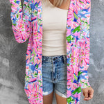 Floral Open Front Long Sleeve Cardigan