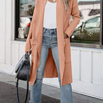 Open Front Dropped Shoulder Outerwear