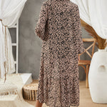 Animal Print Long Sleeve Open Front Cardigan