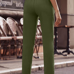 Ankle-Length Straight Leg Pants with Pockets