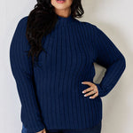 Basic Bae Full Size Ribbed Mock Neck Long Sleeve T-Shirt