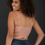 Ready to Go Faux Leather Strappy Bustier Crop Top
