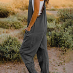 Double Take Full Size Sleeveless V-Neck Pocketed Jumpsuit