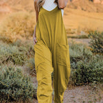 Double Take Full Size Sleeveless V-Neck Pocketed Jumpsuit