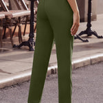 Ankle-Length Straight Leg Pants with Pockets