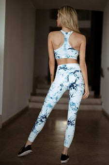 Pre- Order white  Buttery Soft Active Tie Dye Workout Leggings