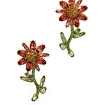 Modern Multi Rhinestone Flower Earring