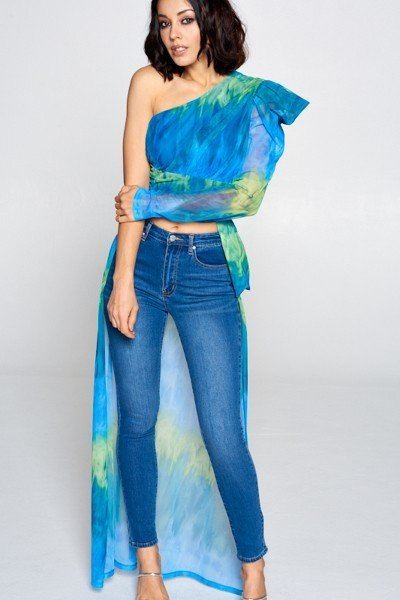 Tie Dye One Shoulder Top