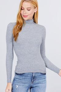 Turtle Neck Viscose Rib Sweater