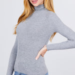 Turtle Neck Viscose Rib Sweater